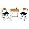 CRO Decor Patio Teak Wood 3 Piece Bistro Set in Brown