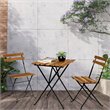 CRO Decor Patio Teak Wood 3 Piece Bistro Set in Brown