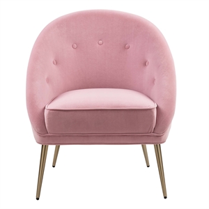 cro decor velvet leisure chair with golden nickel plating legs in pink