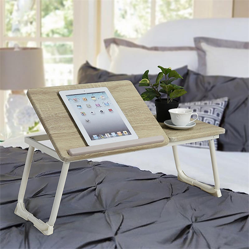 CRO Decor Oak Wood Foldable Laptop PC Lapdesk/Support Table/Mobile Portable