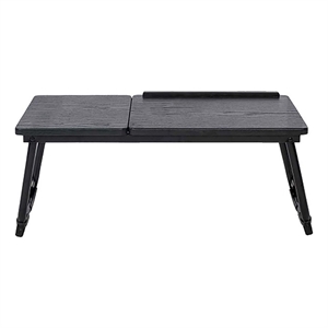 cro decor black wood laptop table tilting top adjustable with foldable legs