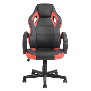 CRO Decor PU Leather Office Computer Gaming Chair Height Adjustment in Red