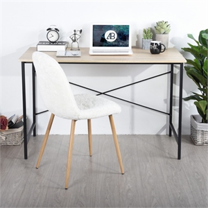 cro decor home office wood writing desk with metal frame computer desk oak
