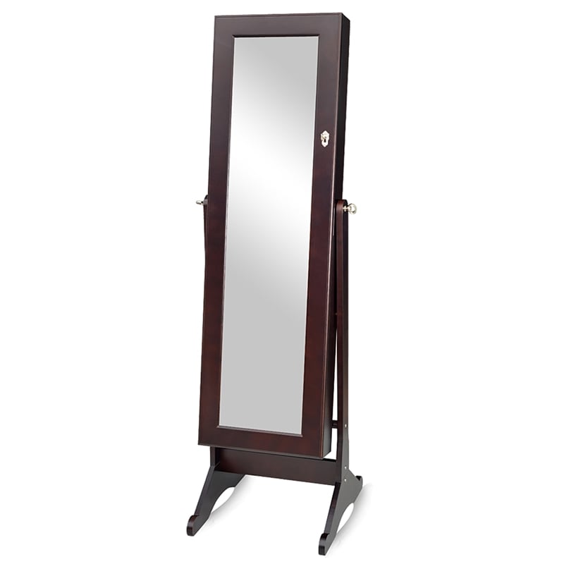 CRO Decor Kent Free Standing 14.6'' Wide Jewelry Armoire with Mirror-Brown