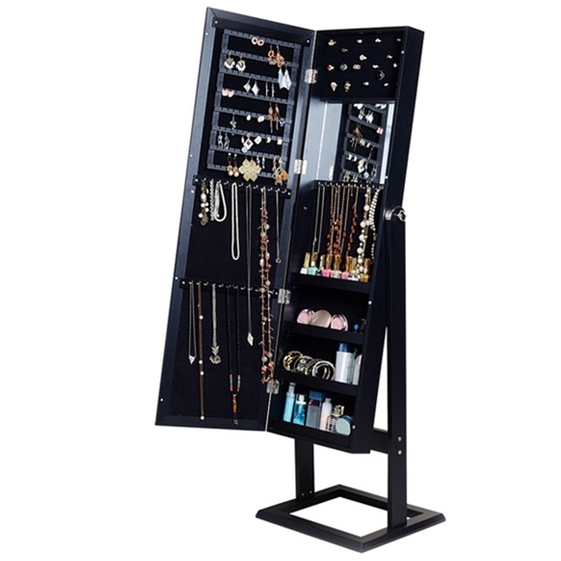 CRO Decor Jeanie 15.75'' Wide Jewelry Armoire with Mirror-Black