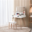 CRO Decor Maximilien Solid Wood 32'' Wide Vanity Table with Mirror-White