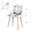 CRO Decor Maximilien Solid Wood 32'' Wide Vanity Table with Mirror-White