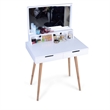 CRO Decor Maximilien Solid Wood 32'' Wide Vanity Table with Mirror-White