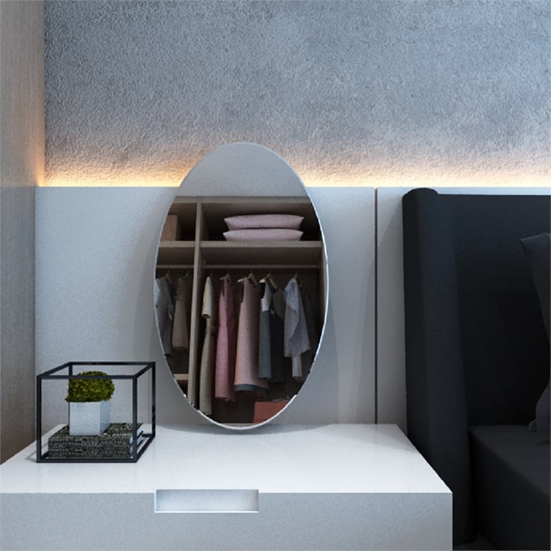 CRO Decor Abrihet Frameless Accent Mirror Wall Mounted Mirror