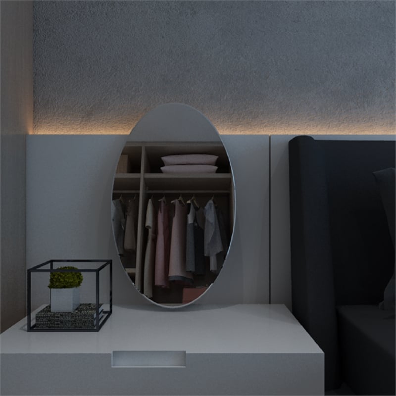 CRO Decor Abrihet Frameless Accent Mirror Wall Mounted Mirror