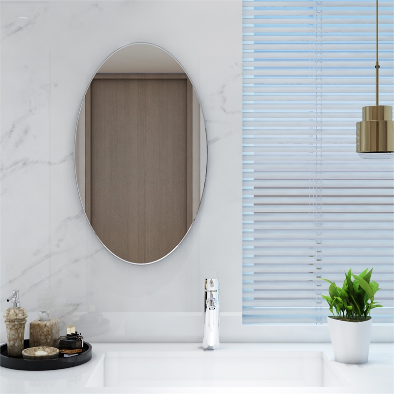CRO Decor Abrihet Frameless Accent Mirror Wall Mounted Mirror