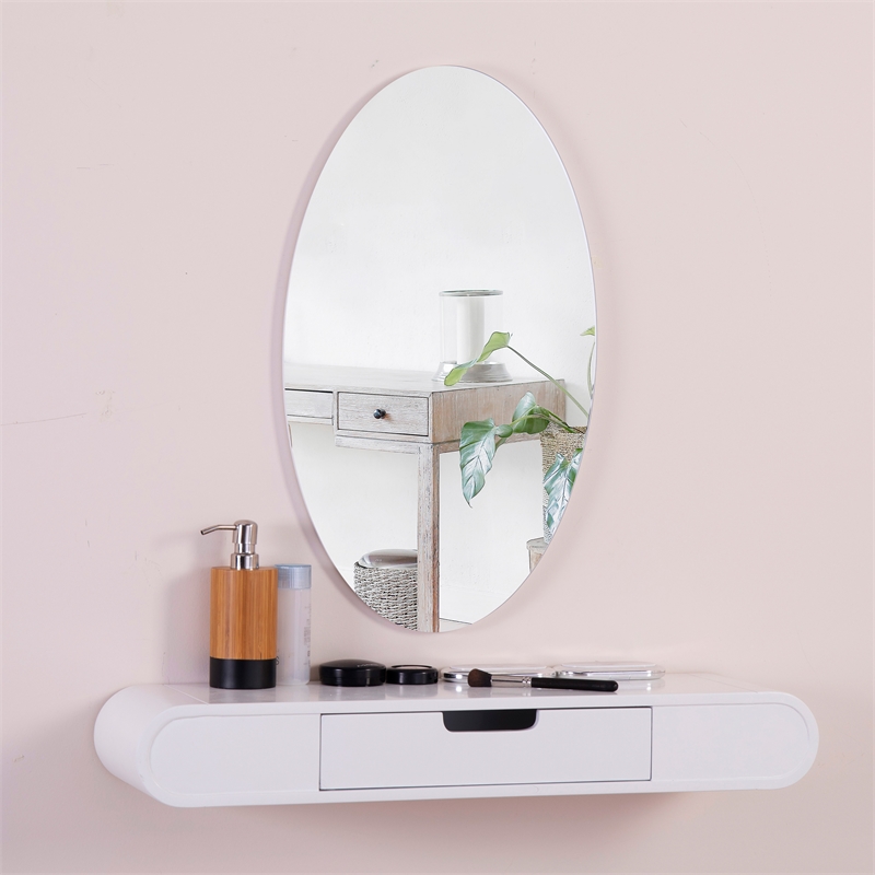 CRO Decor Abrihet Frameless Accent Mirror Wall Mounted Mirror