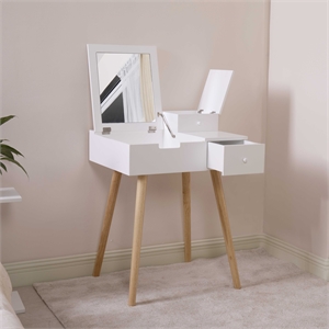 cro decor nuccio 24'' wide vanity with mirror vanity table -white