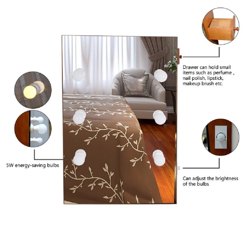 CRO Decor Wall Mounted Mirror With Light