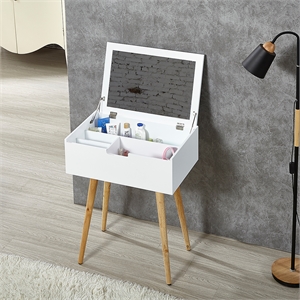 CRO Decor 24'' Wide Vanity Table with Mirror-White