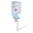 White Wall Mount Ironing Board Center Cabinet with Mirror and Storage Shelves