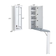 White Wall Mount Ironing Board Center Cabinet with Mirror and Storage Shelves