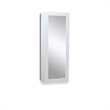 White Wall Mount Ironing Board Center Cabinet with Mirror and Storage Shelves