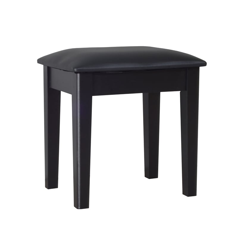 CRO Decor 18'' Tall Vanity Stool-Black