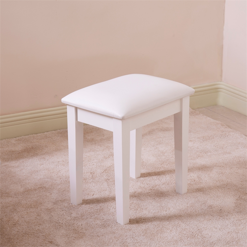 CRO Decor White Wood Upholstered 18