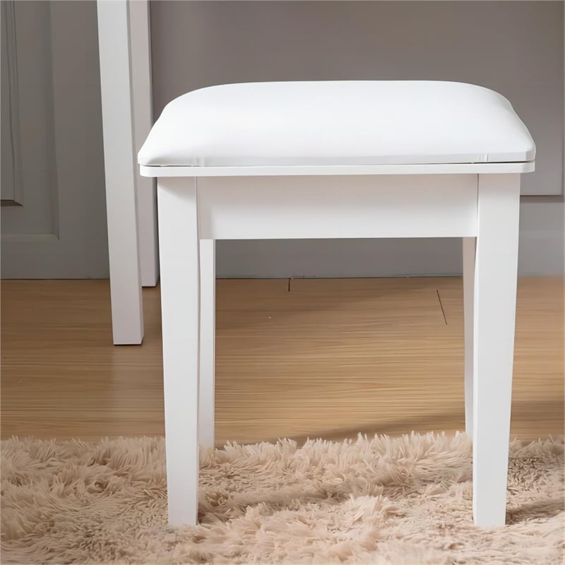 CRO Decor White Wood Upholstered 18