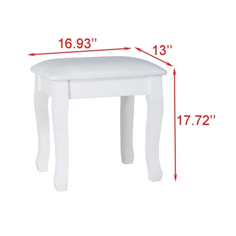 CRO Decor 18'' Tall Vanity Stool-White