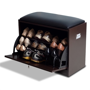 cro decor 9 pair shoe storage cabinet-brown