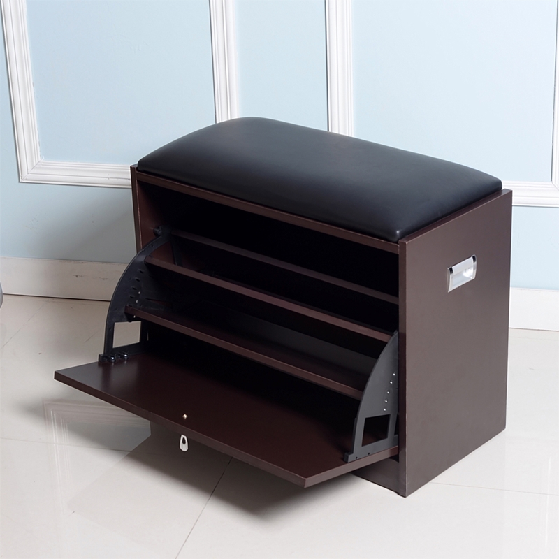 CRO Decor 9 Pair Shoe Storage Cabinet-Brown