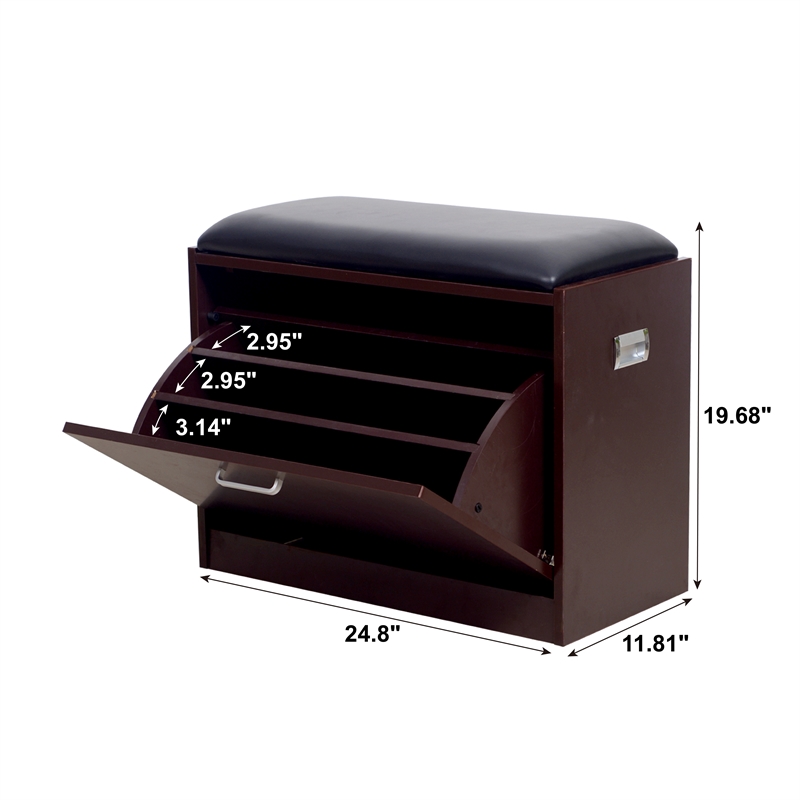 CRO Decor 9 Pair Shoe Storage Cabinet-Brown