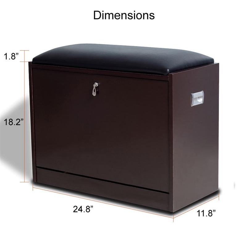 CRO Decor 9 Pair Shoe Storage Cabinet-Brown