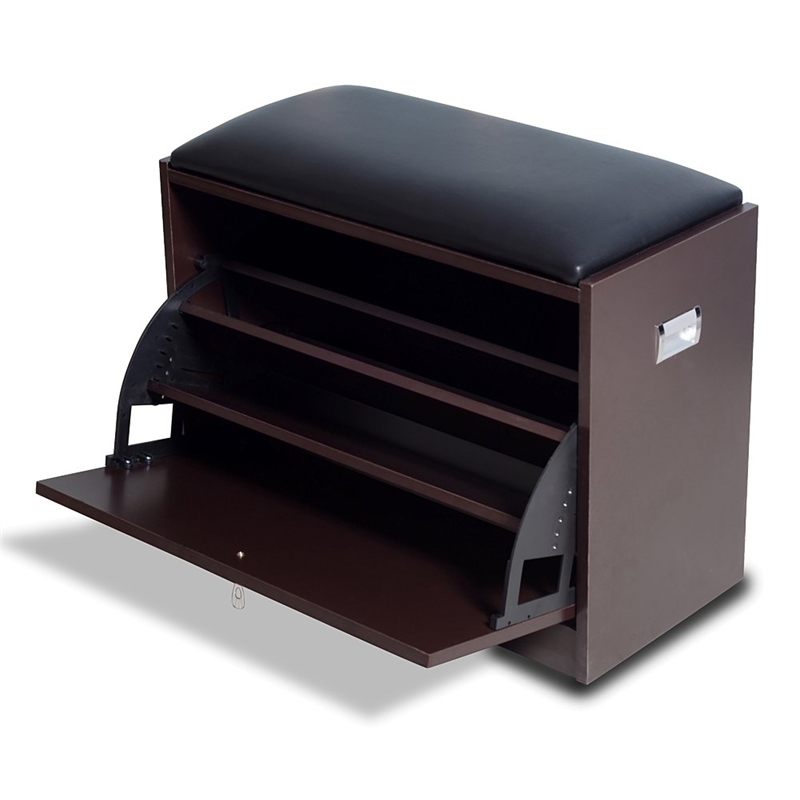CRO Decor 9 Pair Shoe Storage Cabinet-Brown
