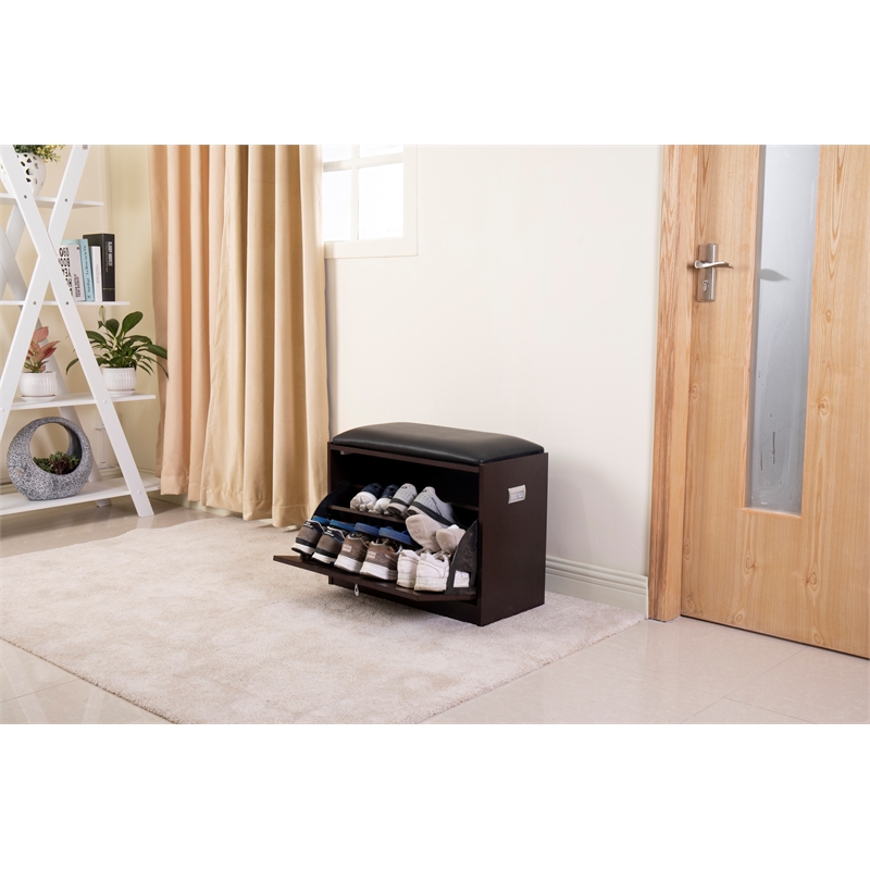 CRO Decor 9 Pair Shoe Storage Cabinet-Brown