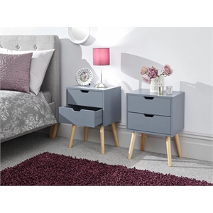cro decor modern nightstand end table side table with storage drawer(set of 2)