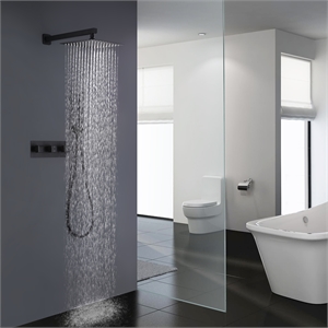 cro decor 12'' shower system bathroom mixer set wall mounted rainfall shower