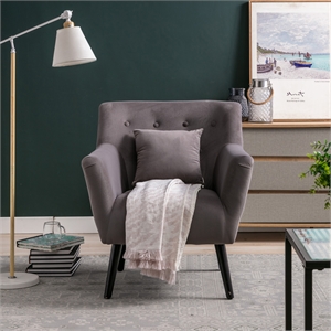 cro decor accent chair armchair living room chair with pillow-gray