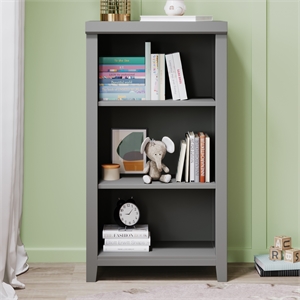 cro decor 3-tier open shelf bookcase storage cabinet gray