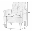 CRO Decor Button Tufted Chair Accent Armchairs Velvet Roll Arm (Rosewood)