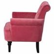 CRO Decor Button Tufted Chair Accent Armchairs Velvet Roll Arm (Rosewood)