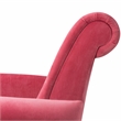CRO Decor Button Tufted Chair Accent Armchairs Velvet Roll Arm (Rosewood)
