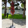 CRO Decor Outdoor Patio 8.6-Feet Market Table Umbrella (Red Stripes)