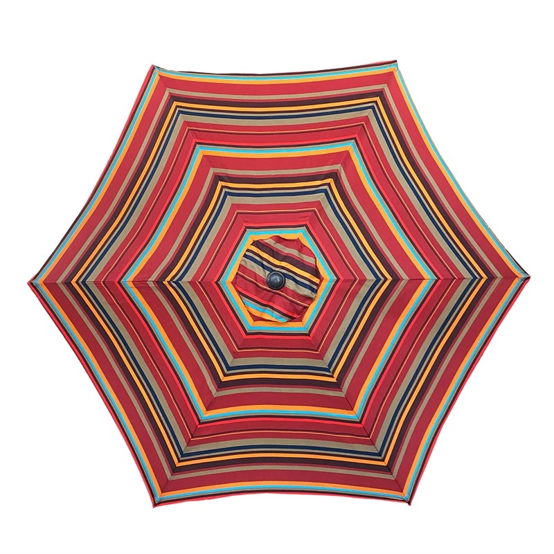 CRO Decor Outdoor Patio 8.6-Feet Market Table Umbrella (Red Stripes)