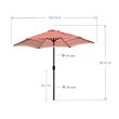 CRO Decor Outdoor Patio 8.6-Feet Market Table Umbrella (Red Stripes)