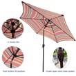 CRO Decor Outdoor Patio 8.6-Feet Market Table Umbrella (Red Stripes)
