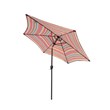 CRO Decor Outdoor Patio 8.6-Feet Market Table Umbrella (Red Stripes)