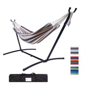 cro decor double classic hammock with stand for 2 person with carrying pouch