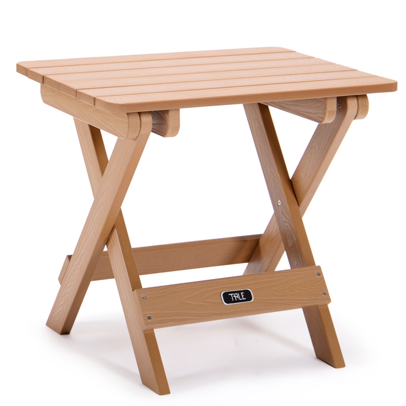 CRO Decor Adirondack Portable Folding Side Table Square Plastic Wood Table