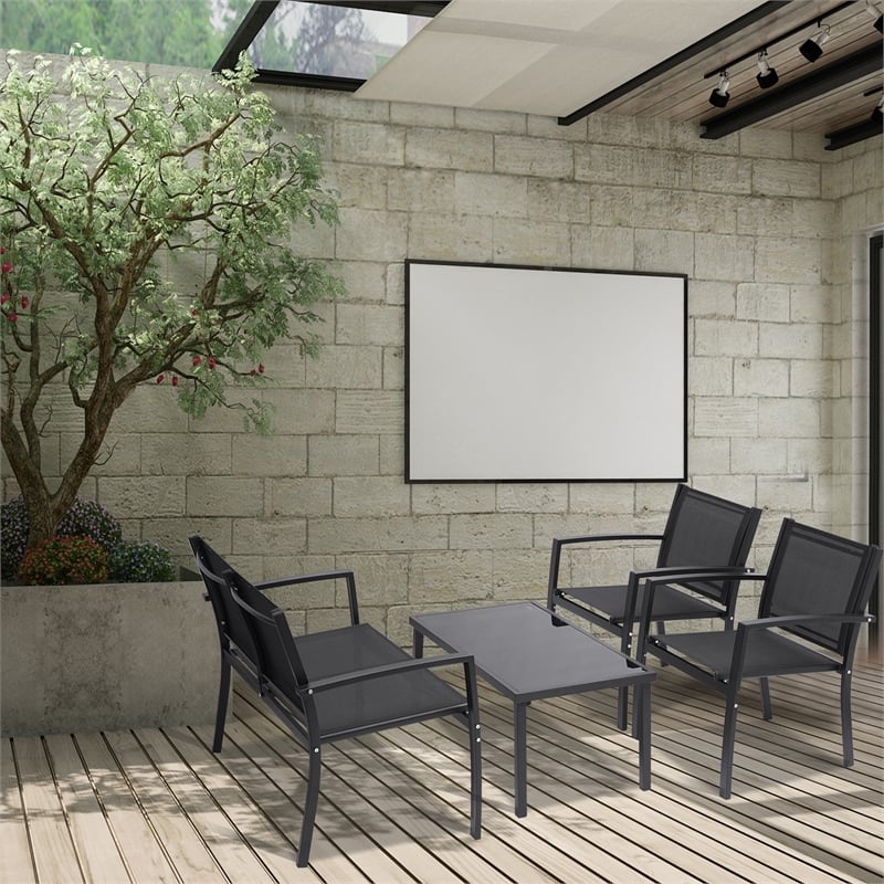 CRO Decor 4 Pieces Patio Furniture Set Outdoor Garden Patio Conversation Sets