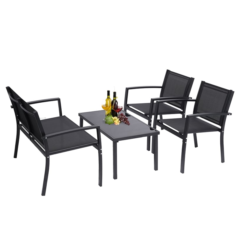 CRO Decor 4 Pieces Patio Furniture Set Outdoor Garden Patio Conversation Sets