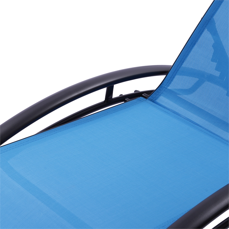 CRO Decor 2PCS Set Chaise Lounges Outdoor Chair Recliner Chair Sunbathing (Blue)