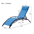 CRO Decor 2PCS Set Chaise Lounges Outdoor Chair Recliner Chair Sunbathing (Blue)